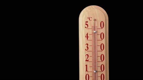 Scale of the Thermometer for Air Goes Down on a Transparent Background 動画素材 201198932