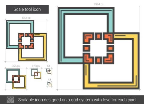 Scale tool line icon Illustrazione stock