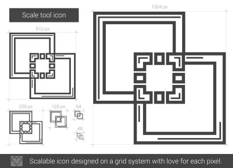 Scale tool line icon Illustrazione stock