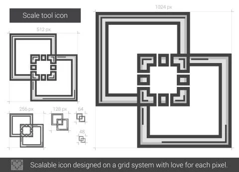 Scale tool line icon Illustrazione stock