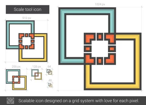 Scale tool line icon Illustrazione stock