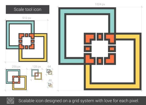 Scale tool line icon Illustrazione stock