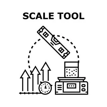 Scale tool measuring progress and precision in business concept Stock Illustration
