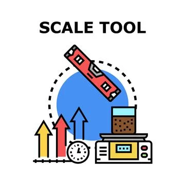 Scale tool measuring progress and precision in business concept Stock Illustration