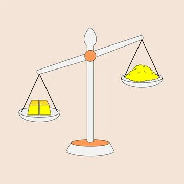 A scale with two weights on it Stock Illustration