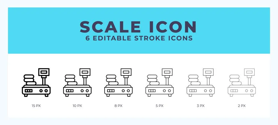 Scale vector icon for web and app. Editable stroke vector illustration Stock Illustration