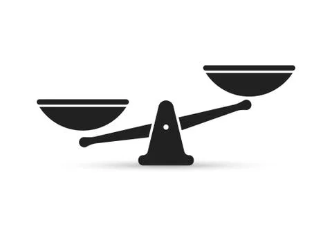 Scale vector icon of weight or justice scales Stock Illustration