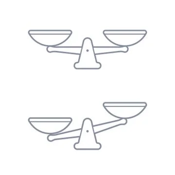 Scale vector outline icon weight or justice scales Stock Illustration