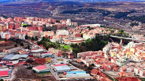Scale view of Teruel urban district, Teruel, Spain Stock-Footage 344694495
