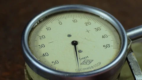 Scale vintage measuring device. Close-up. Stock Footage 69933916