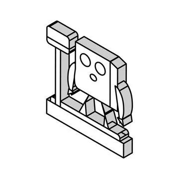 Scale weight cardboard box character isometric icon vector illustration イラスト素材