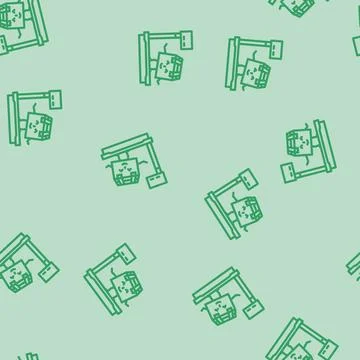 Scale weight cardboard box character line vector seamless pattern Illustrazione stock