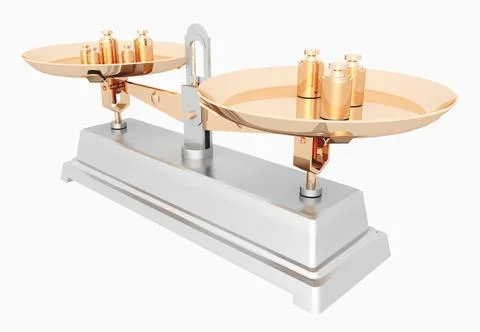 Scale with weights isolated on white background Stock Illustration