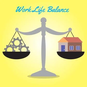 Scale Of Work Life Balance (Cogwheels And Home) Stock Illustration
