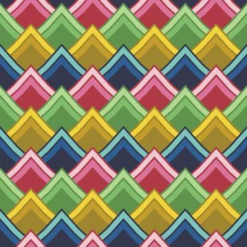 Scaled colorful squares seamless vector pattern Illustrazione stock