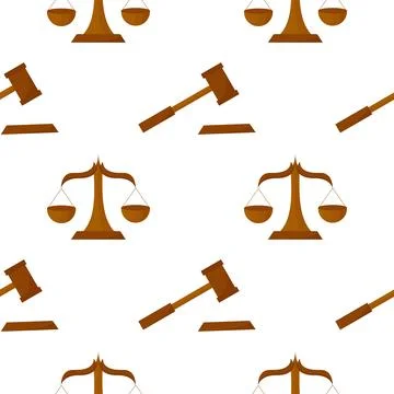Scales and hammer seamless pattern Stock Illustration