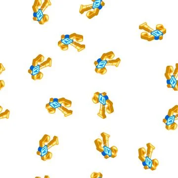 Scales artificial intelligence isometric icon seamless pattern Stock Illustration