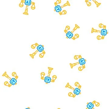 Scales artificial intelligence vector seamless pattern Stock Illustration