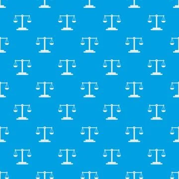 Scales balance pattern seamless blue 库存插图