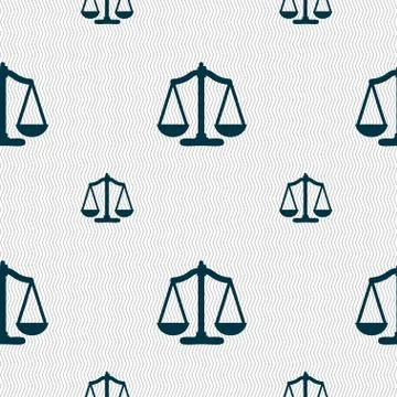 Scales balance. Seamless pattern with geometric texture. Vector Illustrazione stock