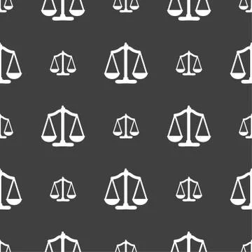 Scales balance. Seamless pattern on a gray background. Vector Stockillustratie