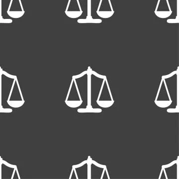 Scales balance. Seamless pattern on a gray background. Vector 库存插图