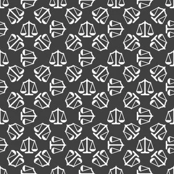 Scales balance web icon. flat design. Seamless gray pattern. 스톡 일러스트