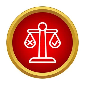 Scales balancing right and wrong choices decision making Illustrazione stock