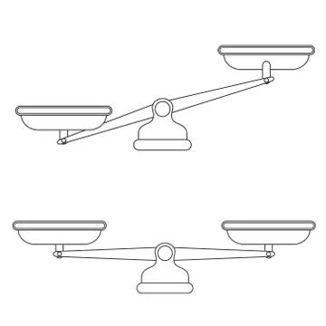 Scales, Flat design, Libra, vector illustration isolated on white background Stock Illustration