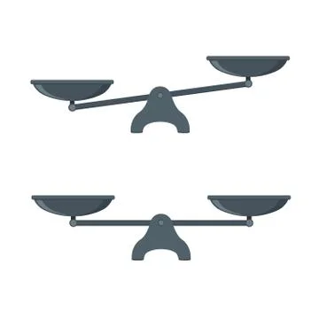 Scales, Flat design, vector illustration. Libra vector Stock Illustration