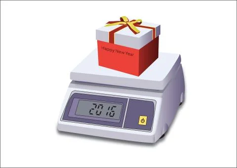 Scales with gift 2016 Stock Illustration