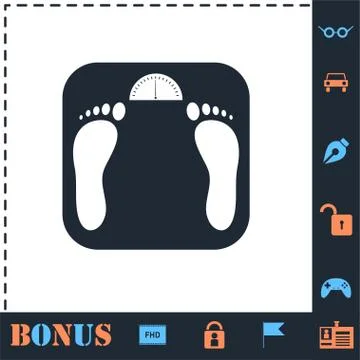 Scales icon flat Stock Illustration