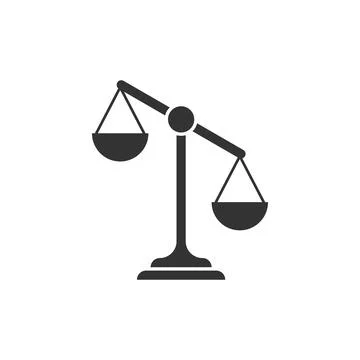 Scales icon in flat style. Libra vector illustration on isolated background.  Stock Illustration