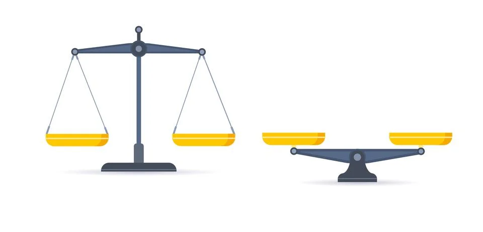 Scales icon in flat style. Libra symbol, balance sign. Vector Stock Illustration