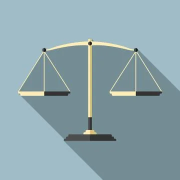 Scales icon, long shadow Stock Illustration