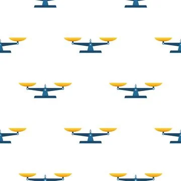 Scales icon pattern. Libra isolated on white background. Vector stock Illustrazione stock