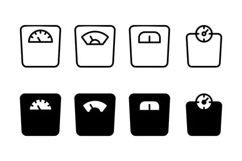 Scales icon vector illustration. Weight scale sign and symbol Illustrazione stock