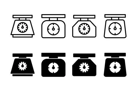 Scales icon vector illustration. Weight scale sign and symbol Illustrazione stock