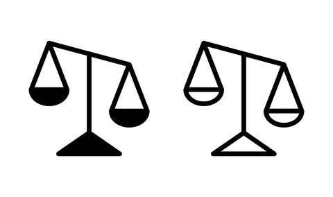 Scales icon vector. Law and justice symbol. Judgement sign. Stock Illustration