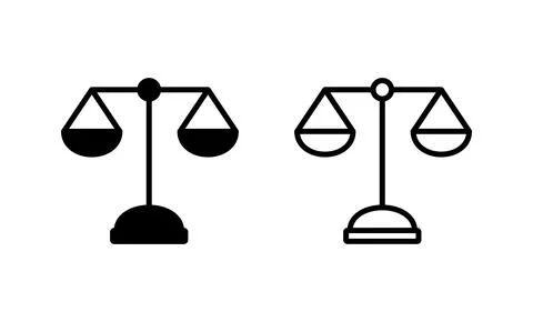 Scales icon vector. Law scale icon. Justice sign and symbol Stock Illustration