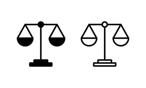 Scales icon vector. Law scale icon. Justice sign and symbol Stock Illustration