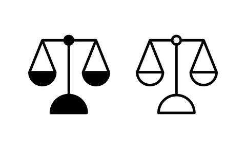 Scales icon vector. Law scale icon. Justice sign and symbol Stock Illustration
