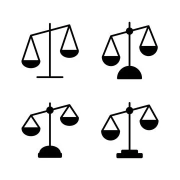Scales icon vector. Law scale icon. Justice sign and symbol Stock Illustration