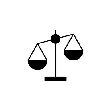 Scales icon vector. Law scale icon. Scales vector icon. Justice Stock Illustration