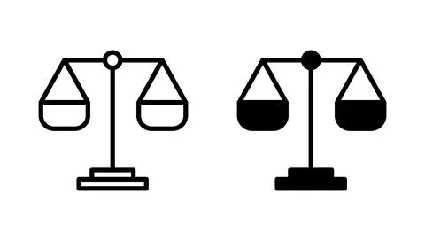 Scales icon vector. Law scale icon. Justice sign and symbol Stock Illustration