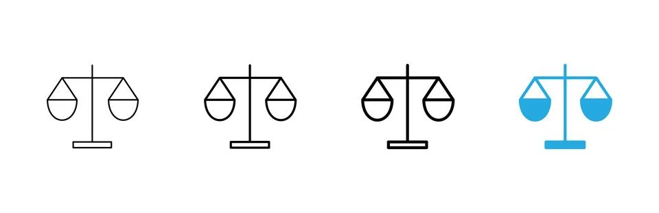 Scales icon vector. Law scale icon. Justice sign and symbol Stock Illustration
