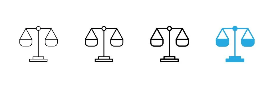 Scales icon vector. Law scale icon. Justice sign and symbol Stock Illustration