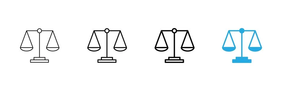 Scales icon vector. Law scale icon. Justice sign and symbol Stock Illustration