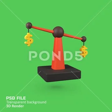 Scales isolated 3d render icon illustration PSD Template