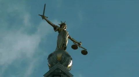 Scales of justice (Lady Justice) the Old Bailey, Central Criminal Court London Stock Footage